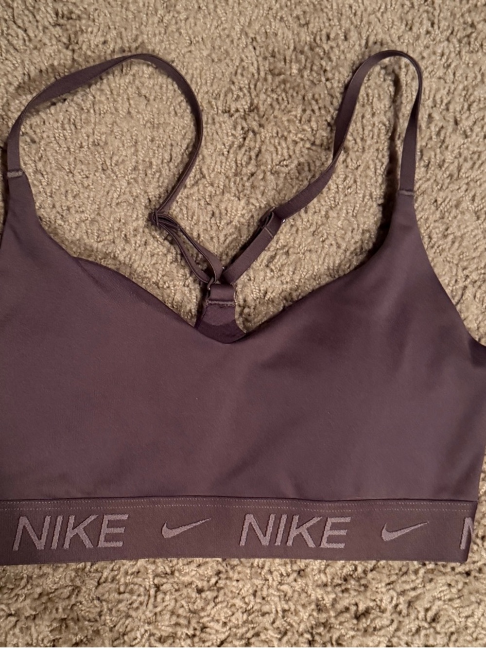 Nike Women's Brown Sports Bra - Light Support